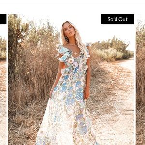 Luxxel brand, blue multi colored maxi